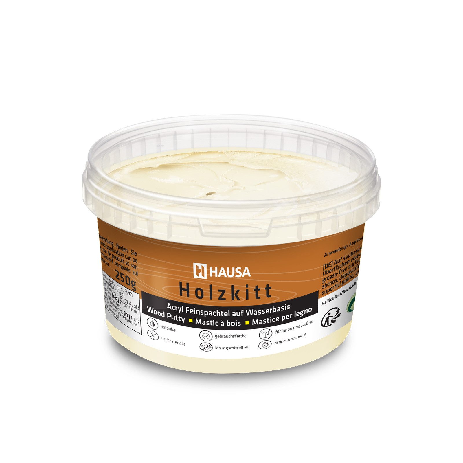 Hausa Holz-Reparaturset Holzkitt, 250g gebrauchsfertig ausgezeichnete Füllkraft rissbeständig, 1-St., Gramm Fichte Holzspachtelmasse Kitt für Holz, Holzspachtel/Füllmasse zum Reparieren