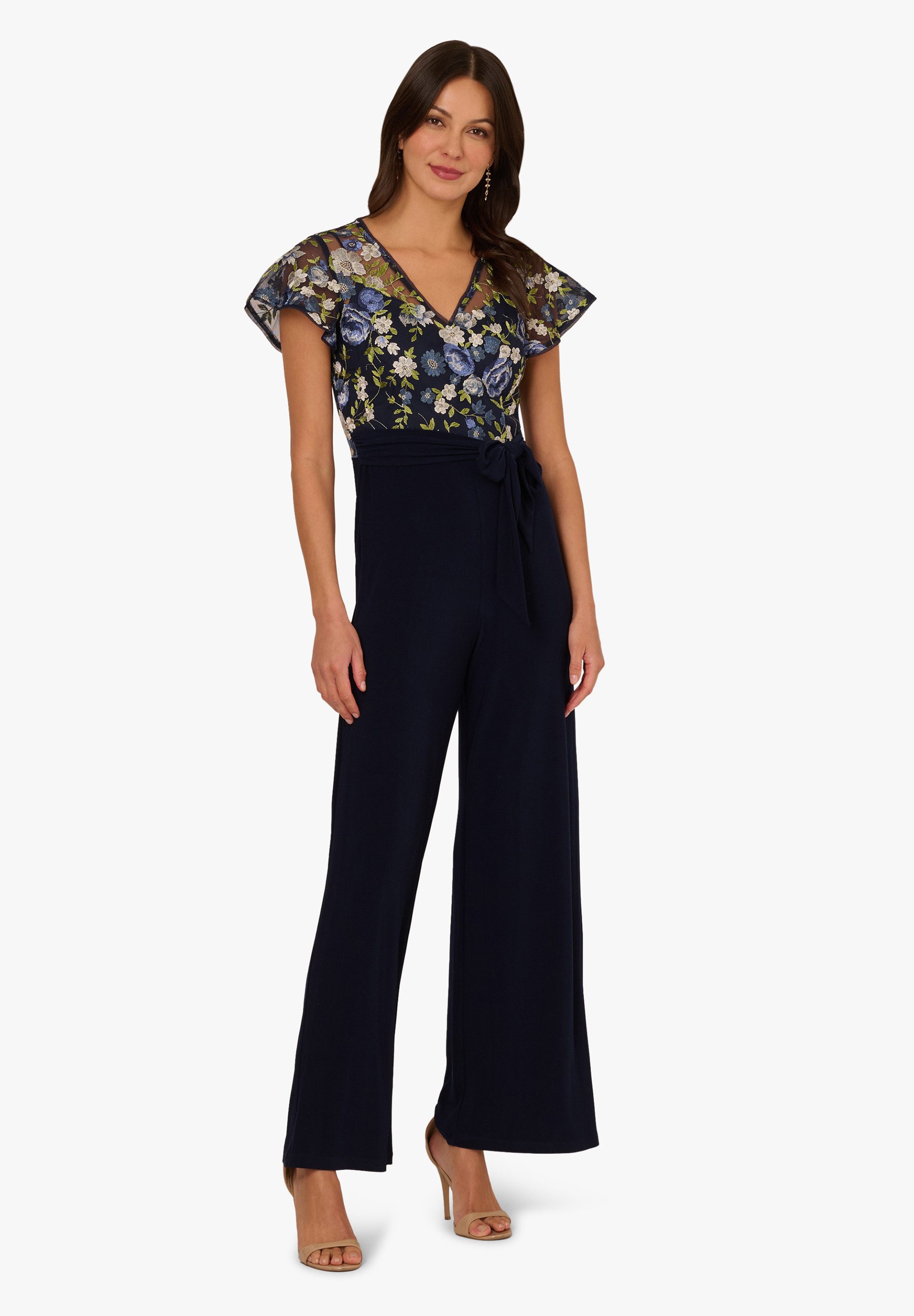 Adrianna Papell Jumpsuit Embroidered Combo Jumpsuit Datum-Abend, Formell, MOB, Hochzeit