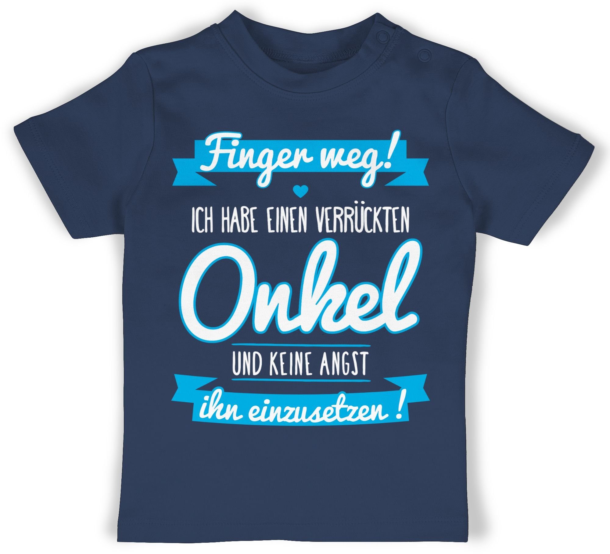 Shirtracer T-Shirt Ich habe einen verrückten Onkel - Baby Kleinkind Geschenk Sprüche Baby 1 Navy Blau