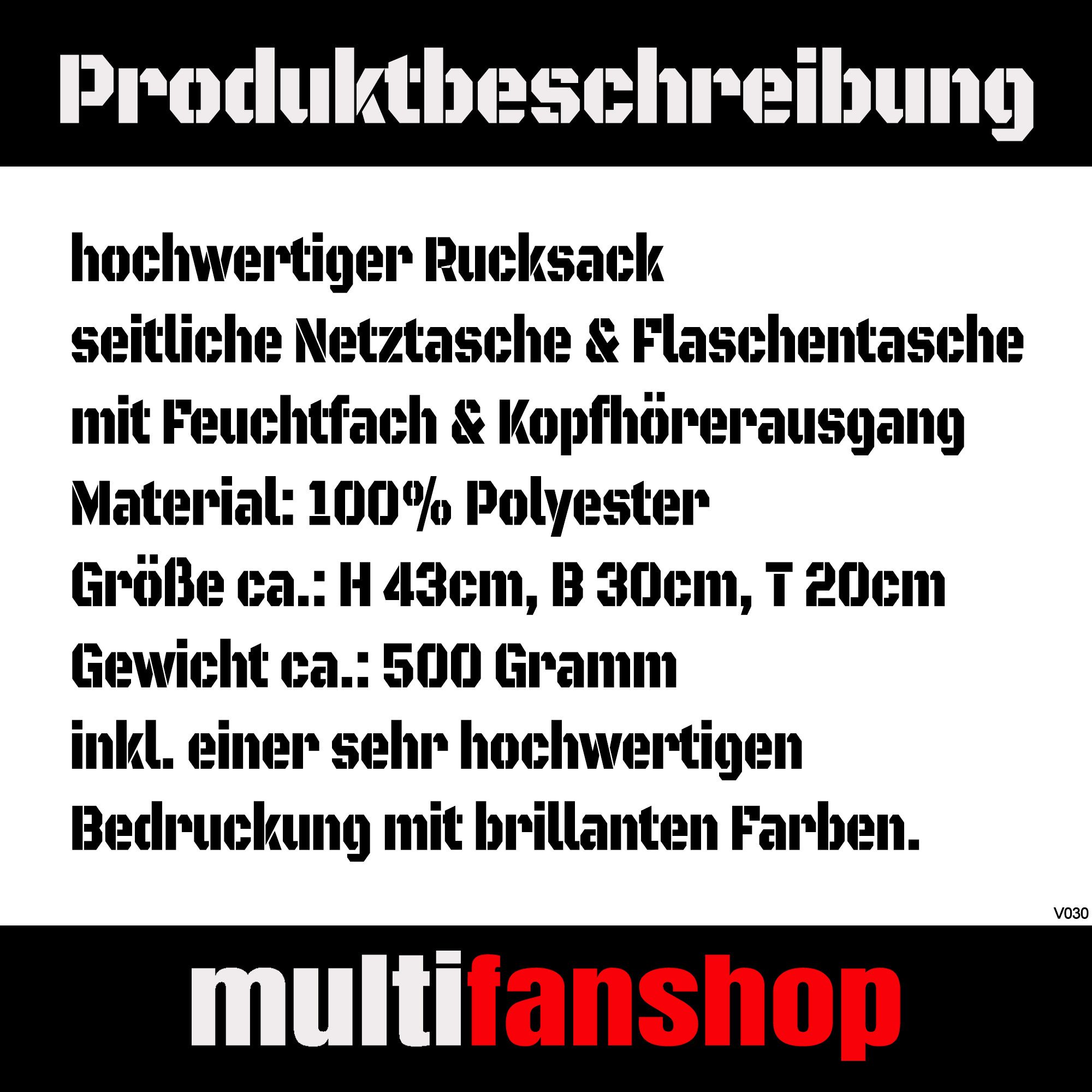 multifanshop Rucksack Schalke - Herzschlag - Tasche – Bild 4 von 5
