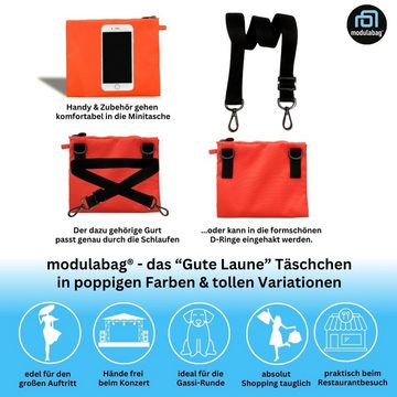 modulabag Umhängetasche modulabag ® Wandelbare Mini Tasche mit verstellbarem Gurt, in 8 unterschiedlichen Farben verfügbar