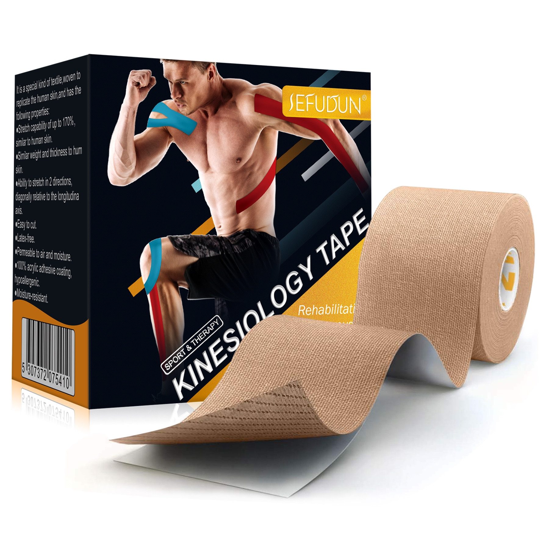 P-Beauty Cosmetic Accessories Kinesiologie-Tape Sporttape Physiotape Fix Bandage 5m x 5cm Wasserfest Latexfrei