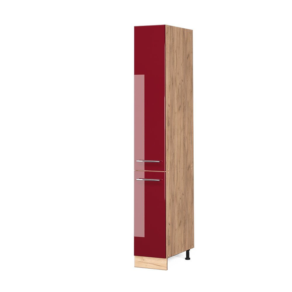 Vicco Hochschrank Fame-Line, Bordeaux Hochglanz/Goldkraft Eiche, günstig online kaufen