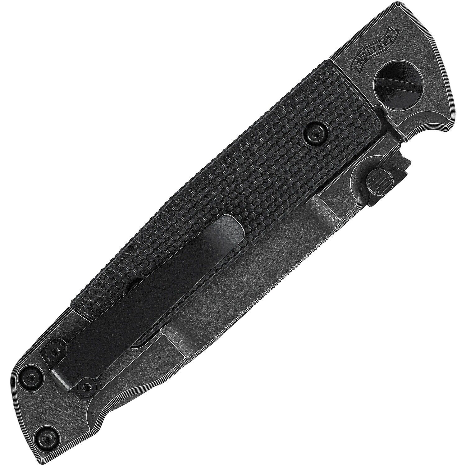 Q5 Taschenmesser Folder Frame Messer Plain Steel Blackwash Walther