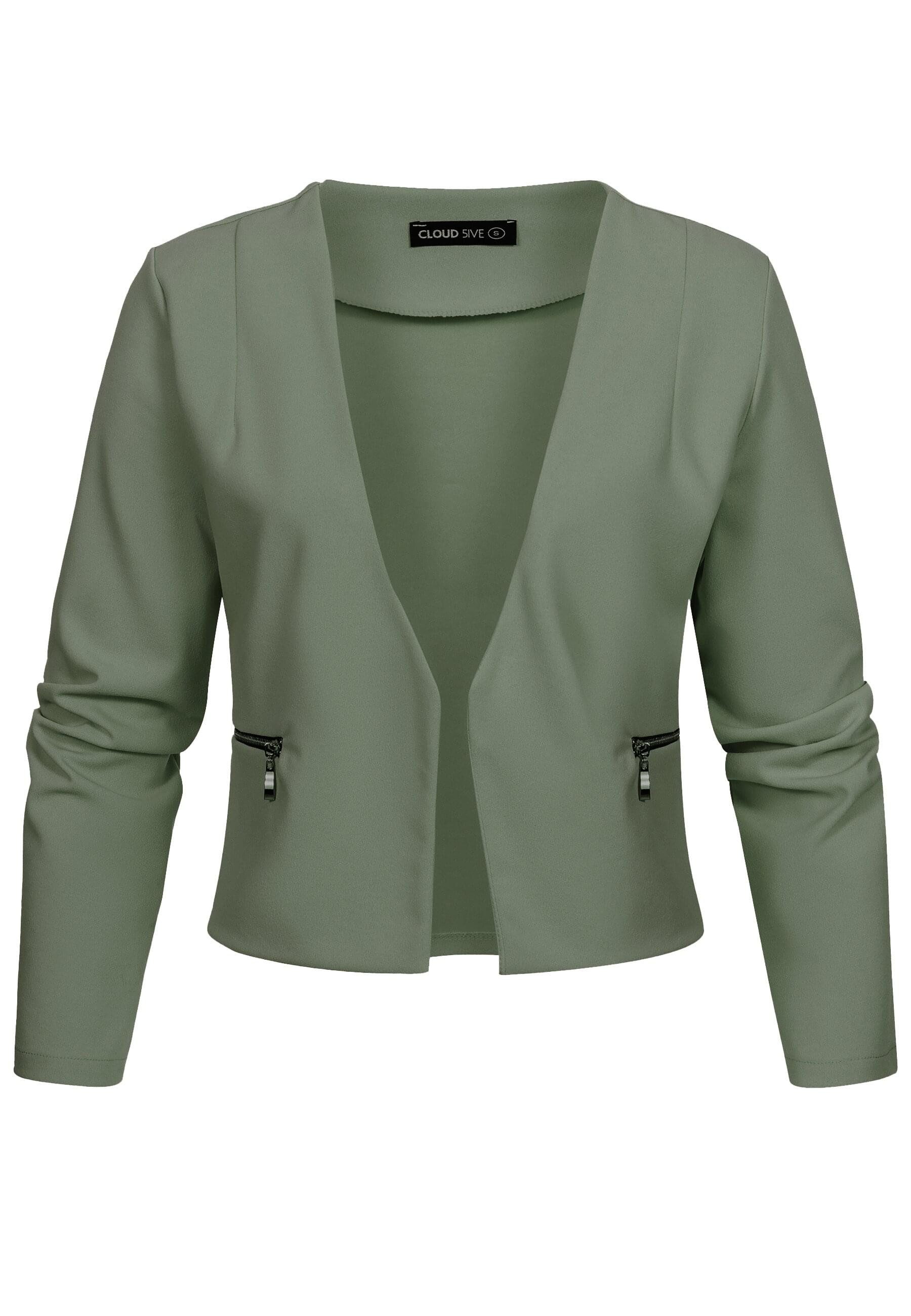 CLOUD 5IVE Strickjacke CLOUD 5IVE Short Blazer wit Zip-Pockets (1-tlg) günstig online kaufen