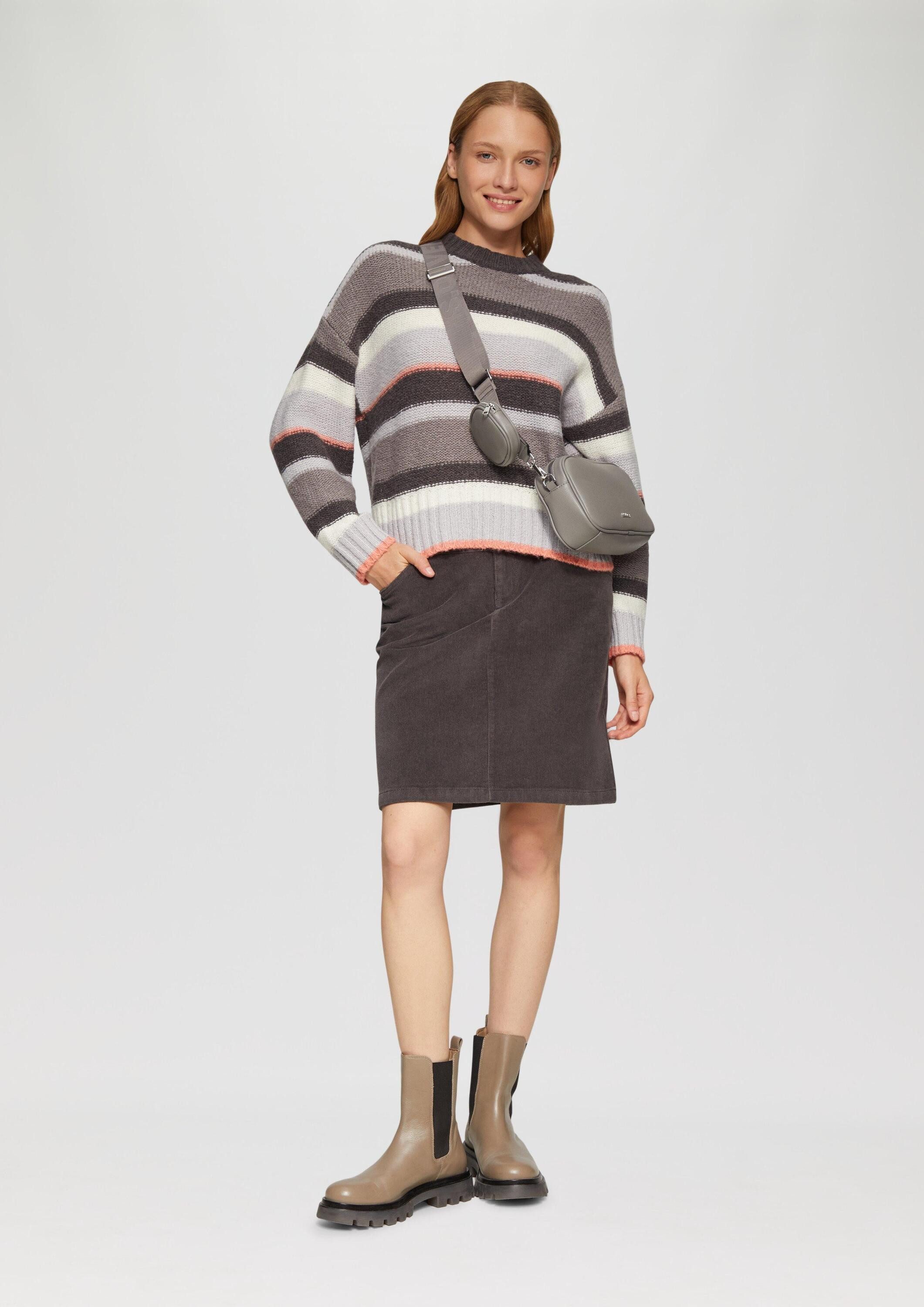 s.Oliver Longpullover Strickpullover Gestreifter Pullover im Relaxed Fit