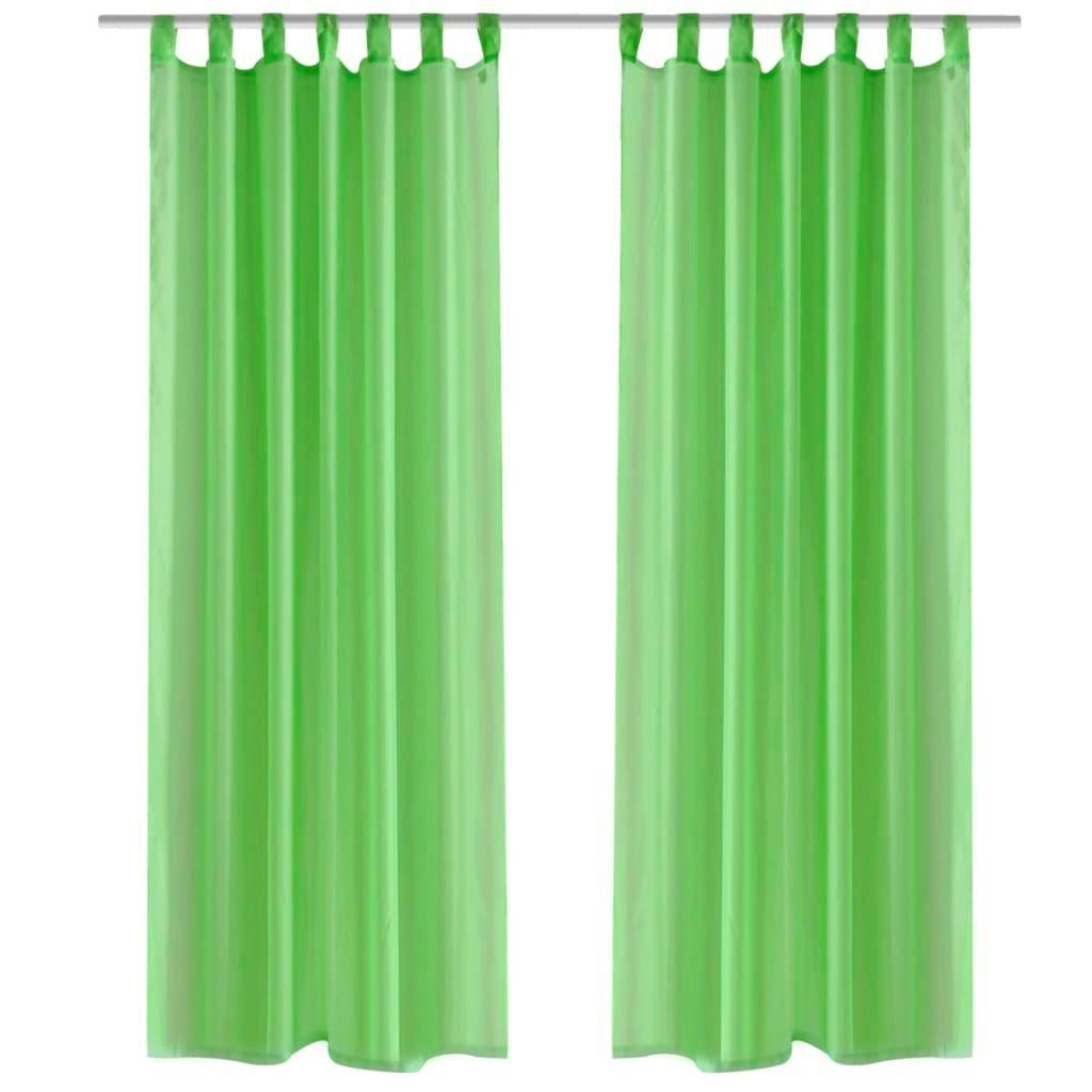furnicato, (2 2x x Fertiggardine cm 140 Transparente Gardine Vorhang 245 St) apfelgrün,