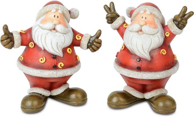 RIFFELMACHER & WEINBERGER Weihnachtsmann (Set, 2 Stück), aus Polyresin, Höhe ca. 11 cm-Otto