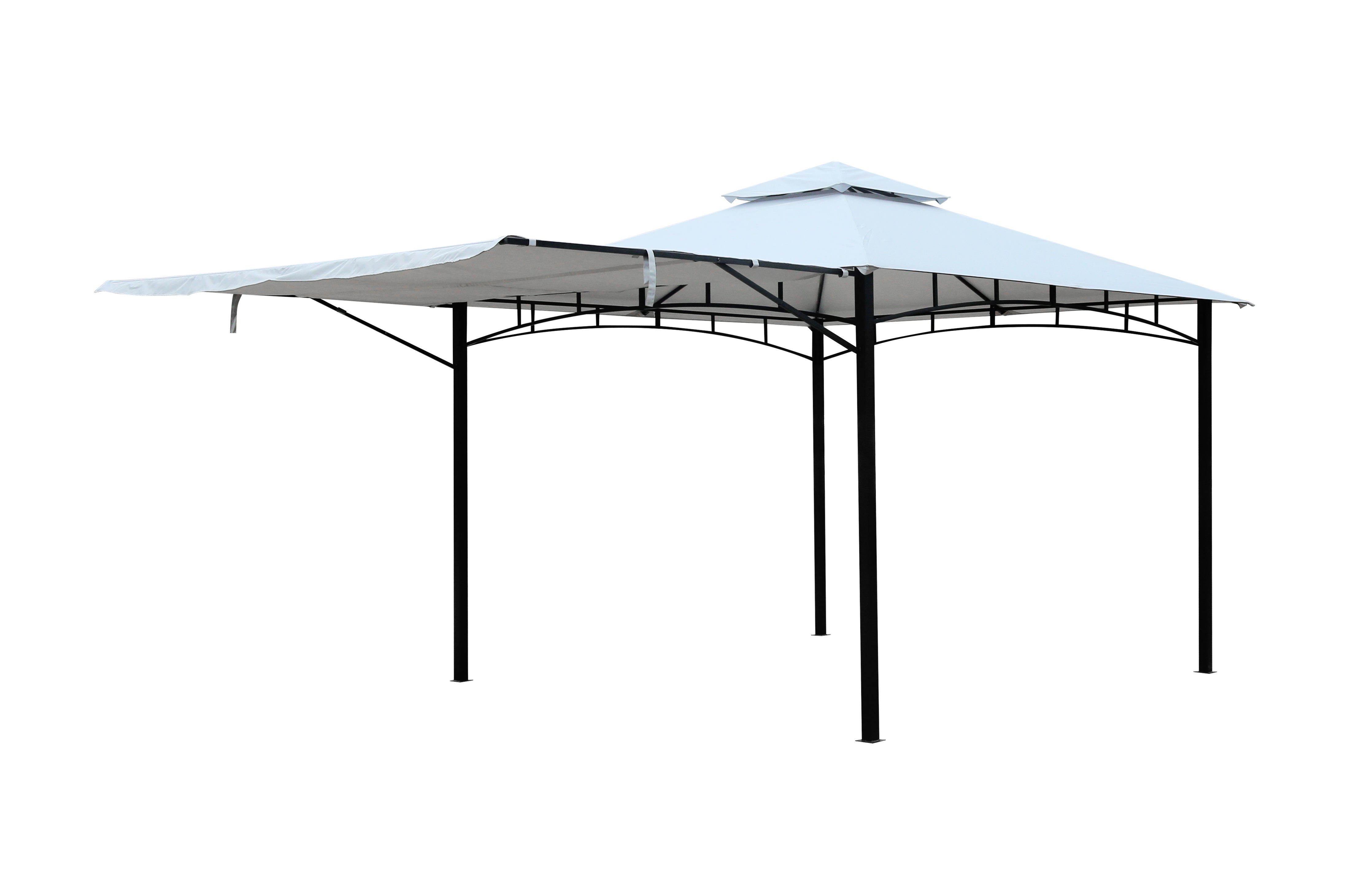 ONDIS24 Grillpavillon Gartenpavillion Grand Valley aus Metall, weiß, Maße ca. 3,3 x 3,3 x 2,83 (H) m, stabile Konstruktion, perfektes Partyzelt für Garten und Terrasse, wasserdicht