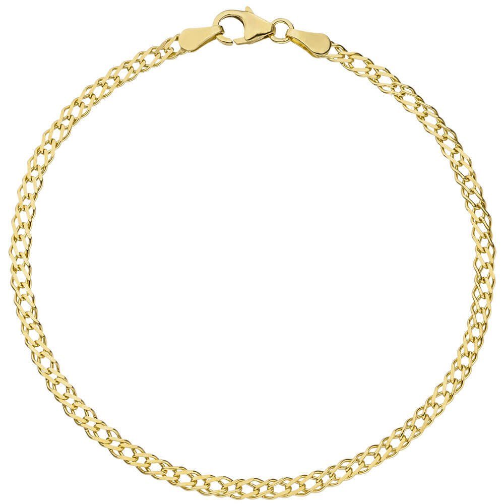 Goldarmband 2,7mm Zwillingspanzerarmband aus 333 Gelbgold 19cm