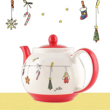 Mila Teekanne Mila Keramik-Teekanne, Es Weihnachtet sehr, ca., 1,2 l, (Set)