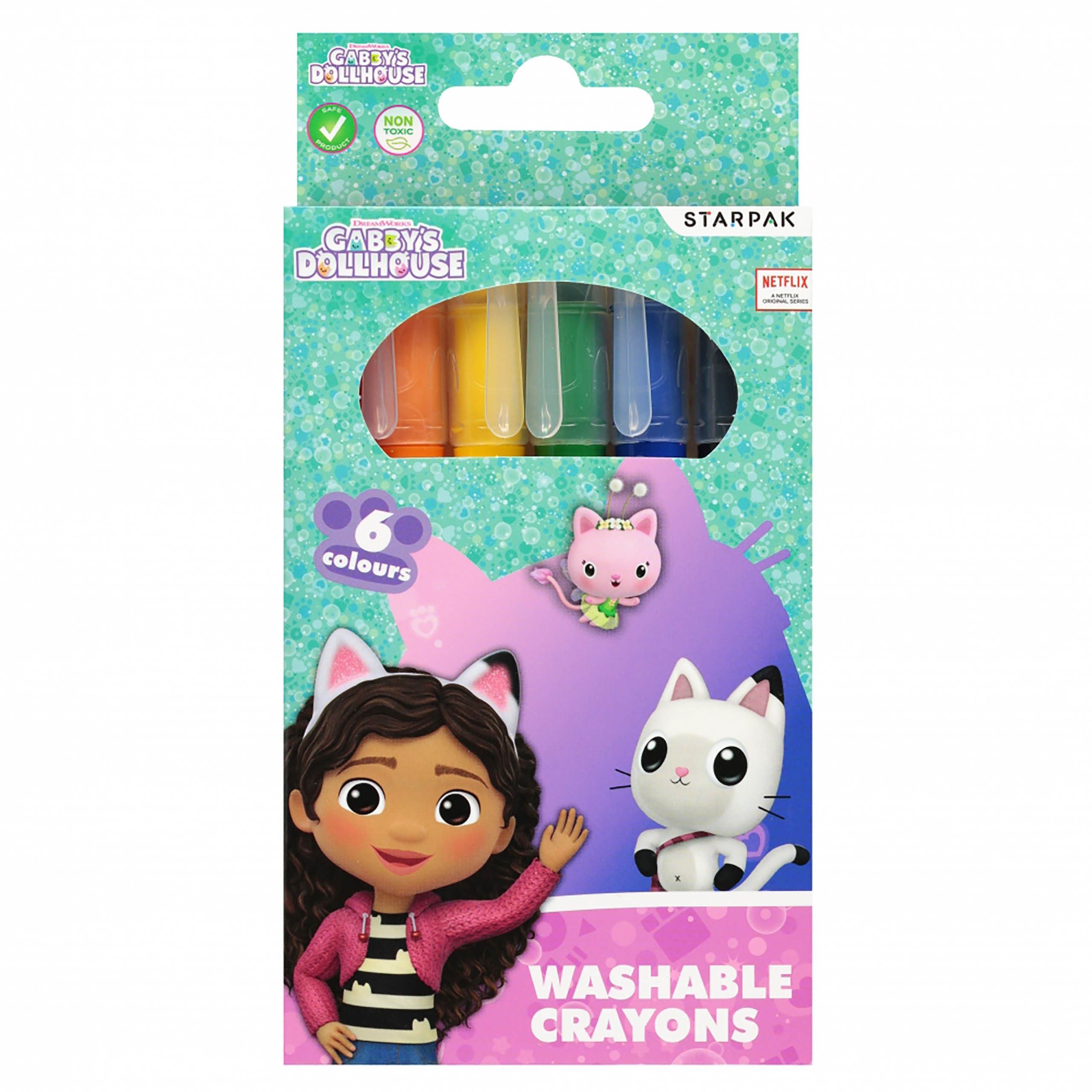 Gabby's Dollhouse Malstift Gabby's Dollhouse abwaschbare Buntstifte, Schulmalstifte 6 Farben
