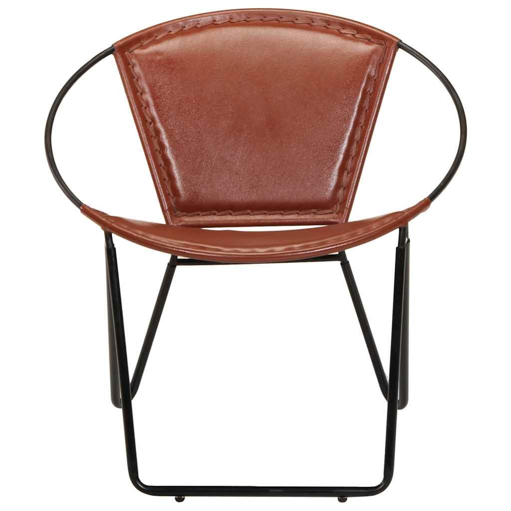 vidaXL Sessel Stuhl Braun Echtleder (1-St)