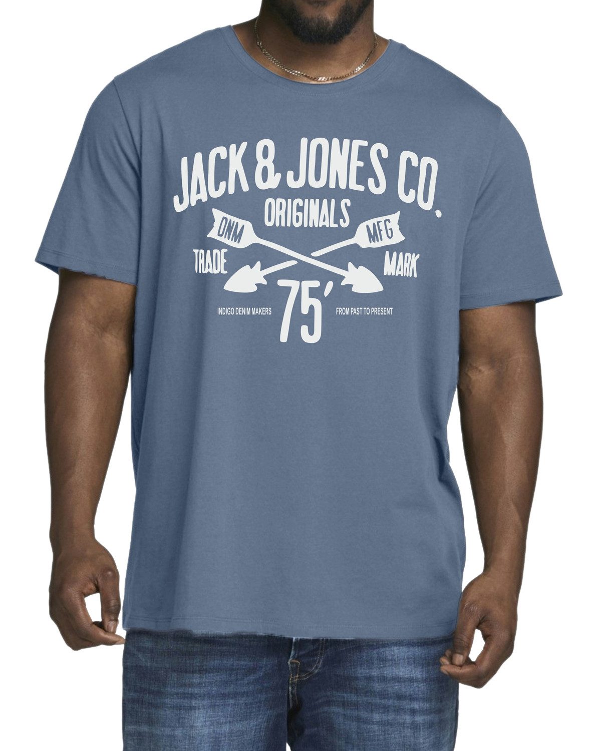 Jack & Jones PlusSize Print-Shirt Weites Shirt mit Printdruck (Spar-Set, 5er-Pack)