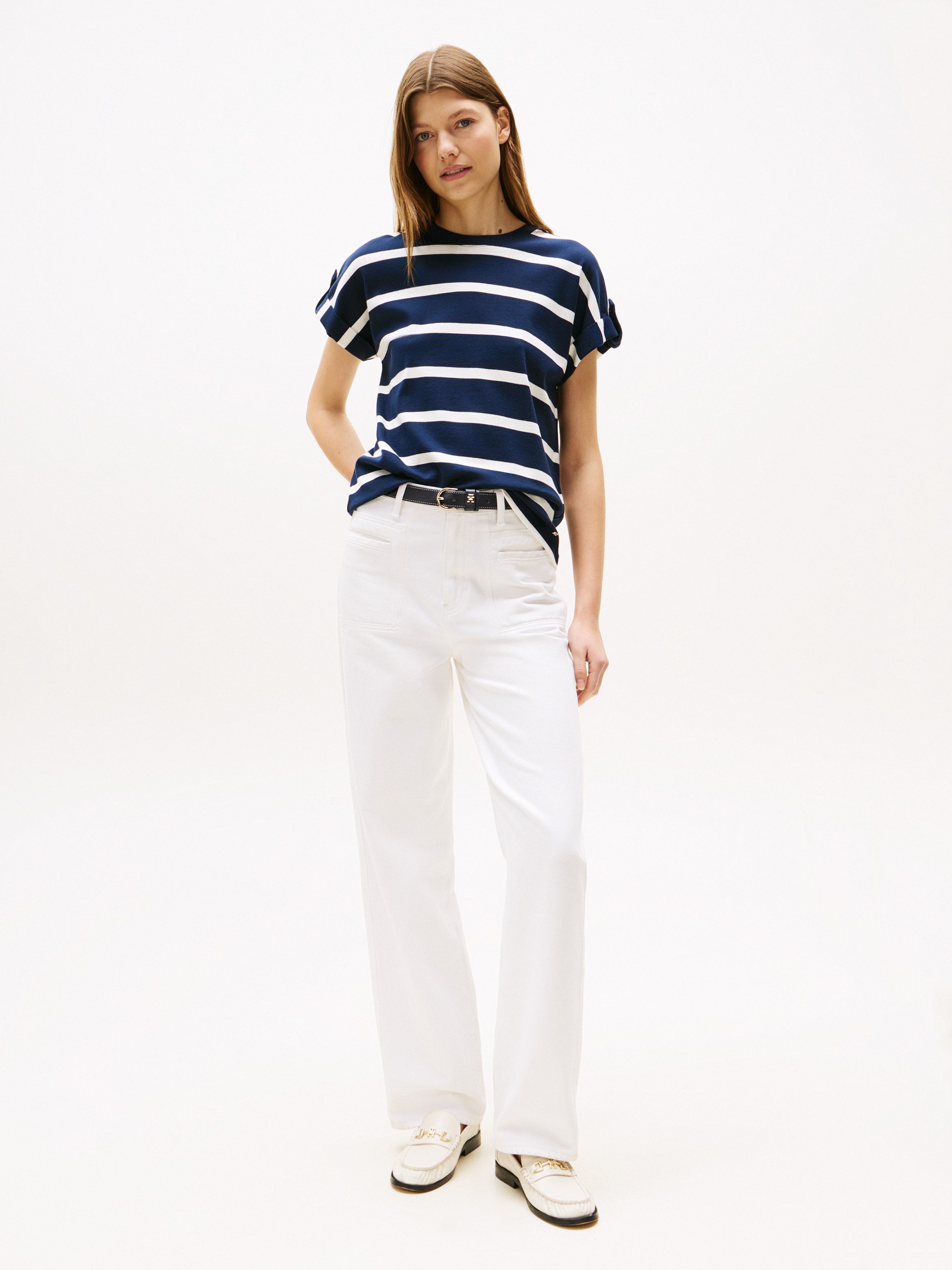 Tommy Hilfiger Kurzarmshirt GOLD BUTTON MDRN C-NK SS TEE mit goldfarbenen K günstig online kaufen