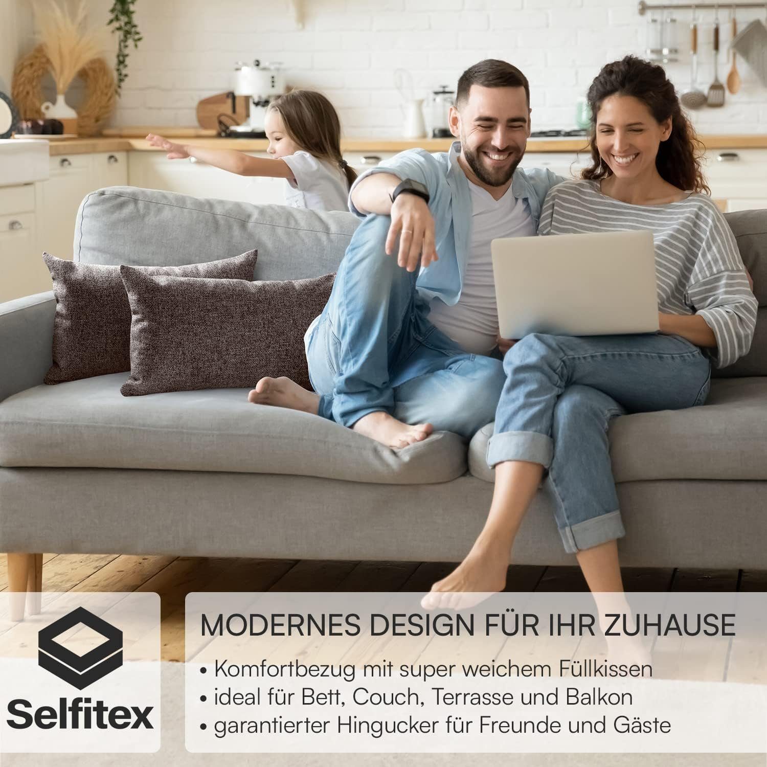 Selfitex Dekokissen 2er Set, 30x50/40x40/40x60/50x50 inkl. Füllkissen, Farb günstig online kaufen