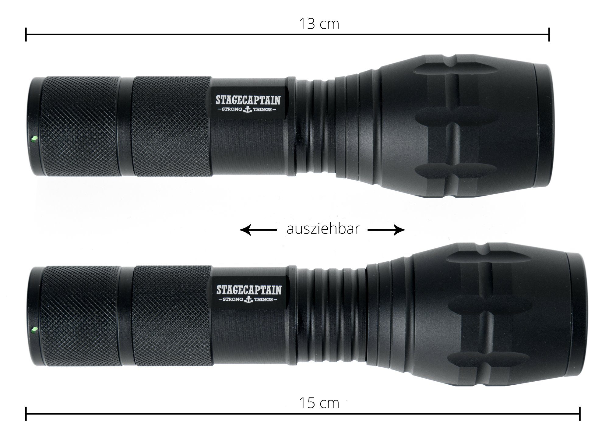 Stagecaptain Chip), Zoom, Helligkeitsstufen, und (Spar-Set, LED Lumen Stufenloser Flashlight Taschenlampe 1000 mit 3 4-St., TF-1000 - Wasserfestes Langlebiger Modus SOS Outdoor Stroboskop CREE