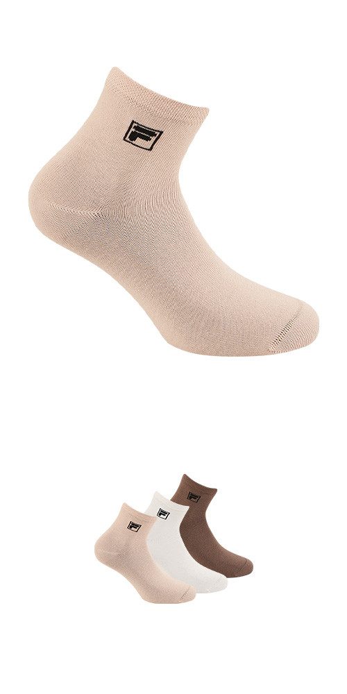 Fila Kurzsocken UNISEX QUARTER PLAIN SOCKS (3-Paar) mit eingestrickem Logo günstig online kaufen