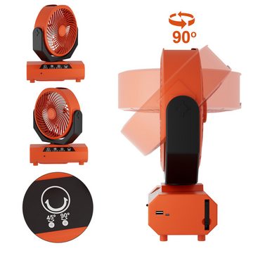 Randaco Standventilator Camping Ventilator Multifunktionales 2in1 Camping-Lüfterlicht,Orange