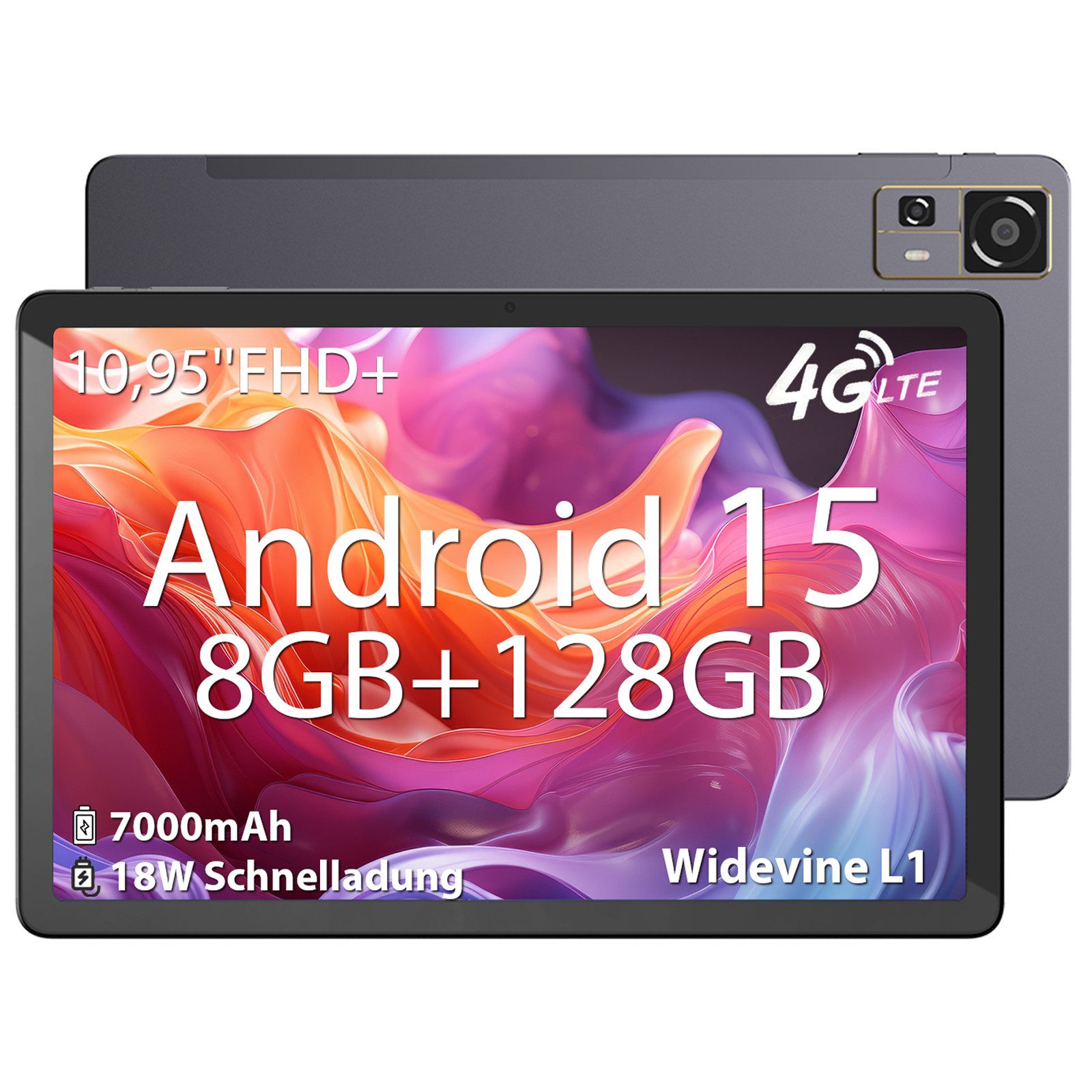 CHUWI AuPad, 4G LTE, 8GB RAM, 128GB ROM, Android 15, Snapdragon 685 Tablet (10.95", 128 GB, Android 15, 4G LTE, Snapdragon 685 Tablet PC, FHD IPS 2K Display,Triple Cameras)