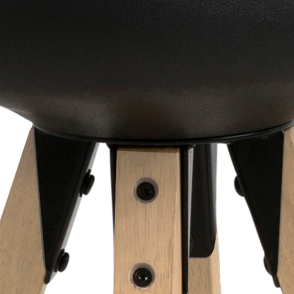 ACTONA GROUP Barhocker Dian mit geformter Sitz Organisch Kissen, 2 Fußstütze (Set, schwarz St), Barstuhl