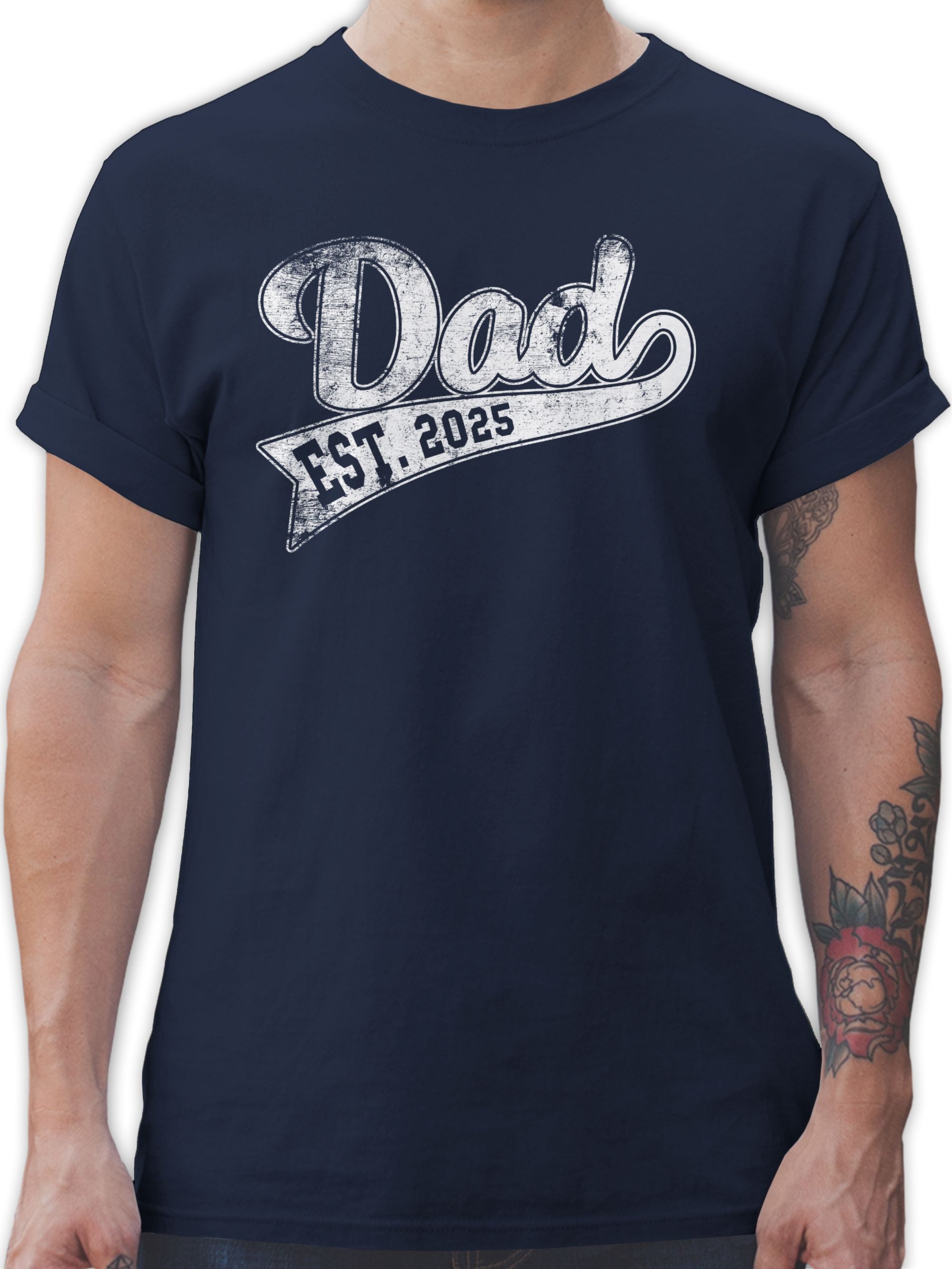 Shirtracer T-Shirt Dad Est. 2025 I Werdender Papa Vatertag Geschenk für Papa