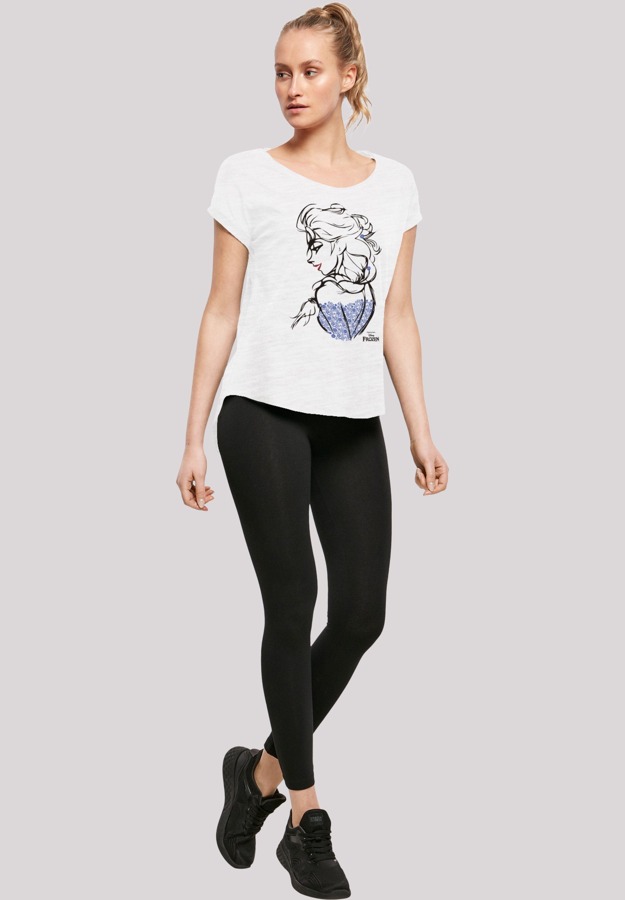 F4NT4STIC Sketch Elsa Frozen T-Shirt Mono Print