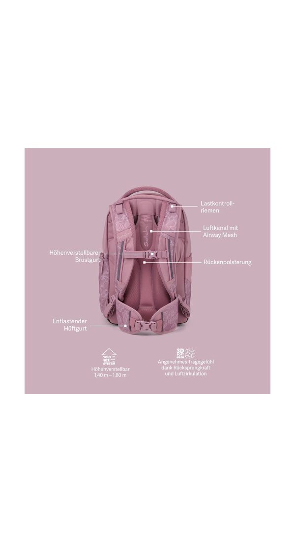 Satch Schulrucksack match (1-tlg), mit erweiterbarem Stauraum