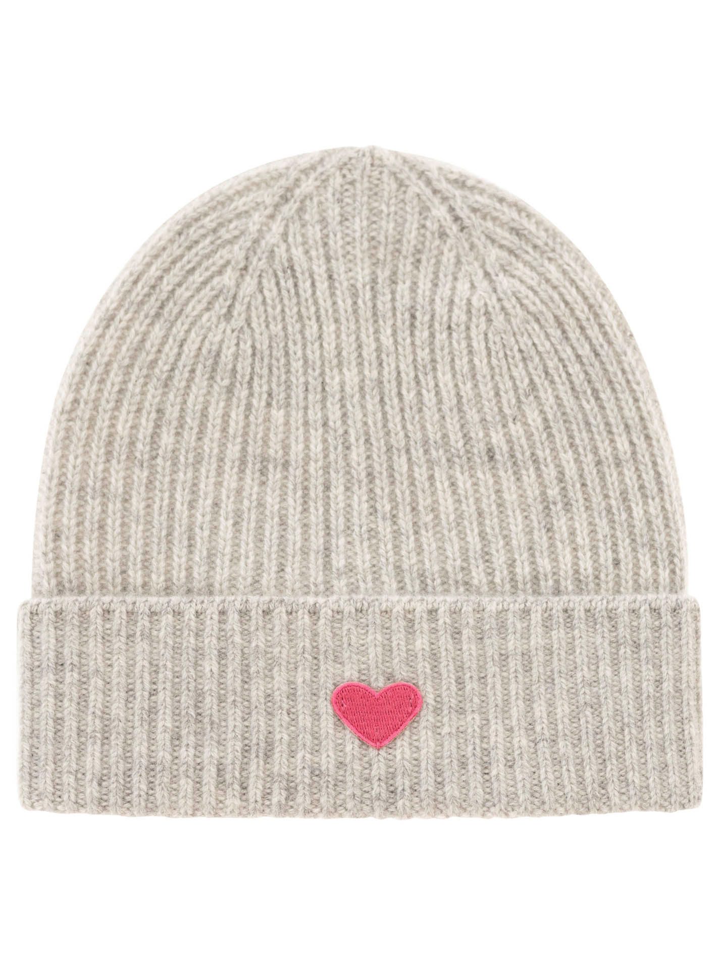 Zwillingsherz Strickmütze 100% Kaschmir Strick Mütze "Herz"