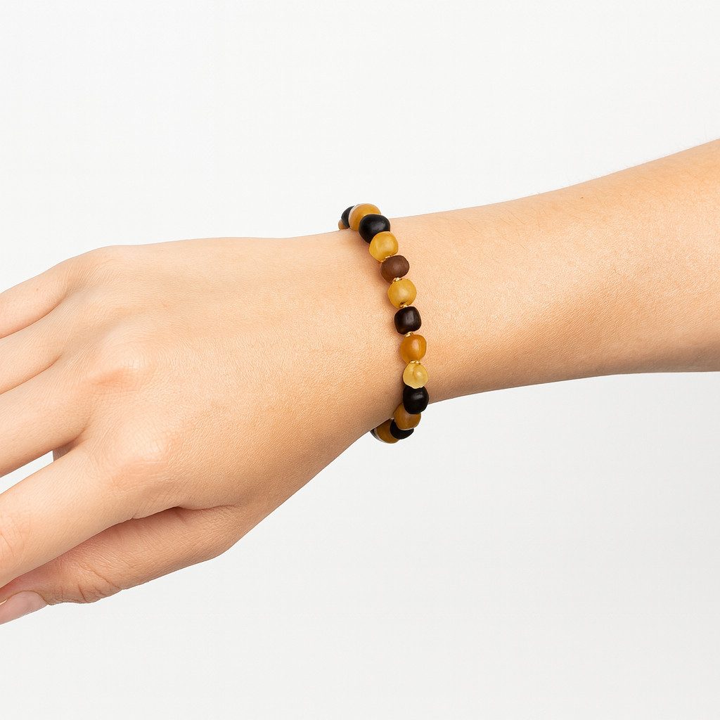M-Punkt24 Armband 100% Echter Bernstein (naturbelassen, mit Gummiband, mit günstig online kaufen