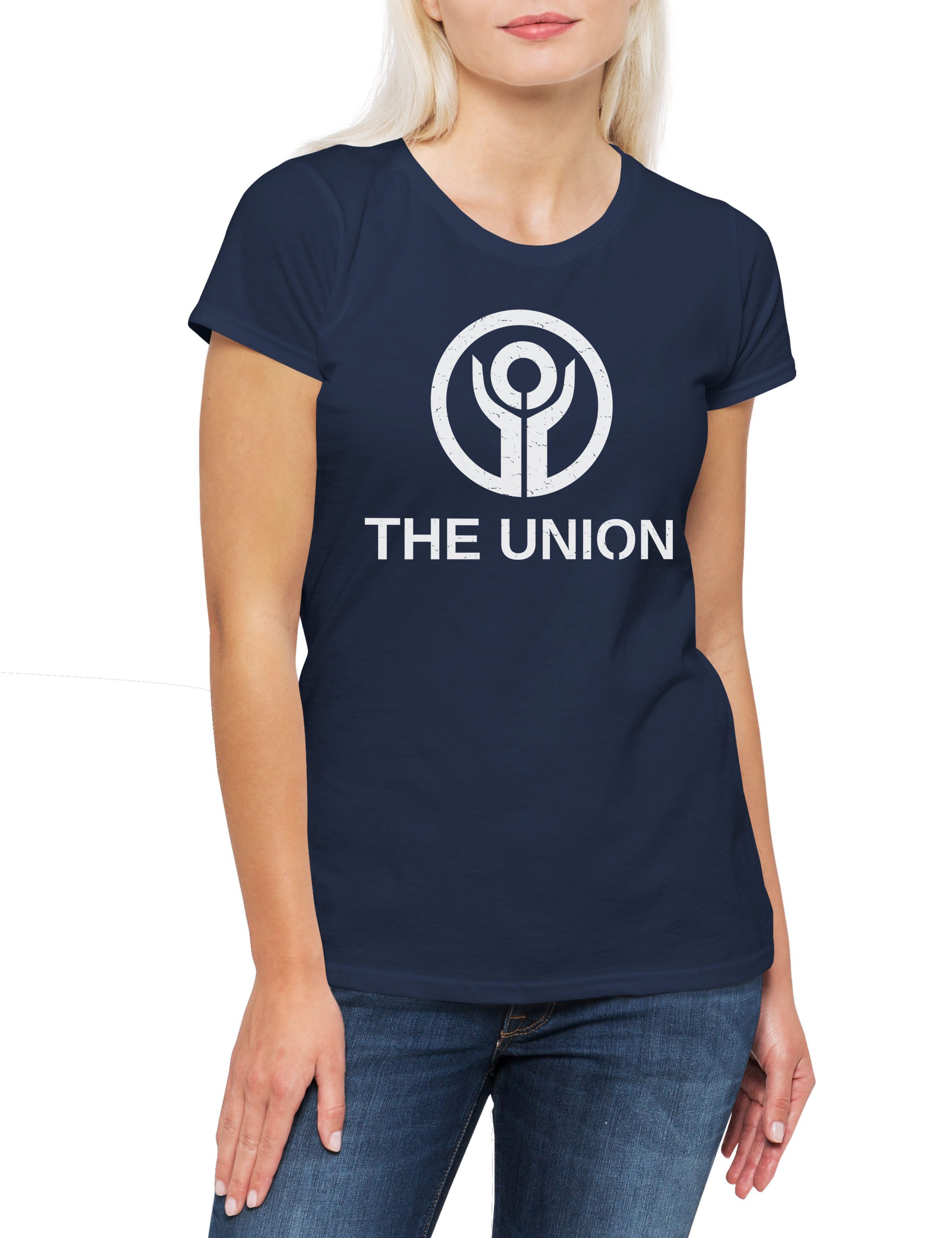 Print-Shirt The Union B Damen T-Shirt Cyberpunk Film Repo Sci-Fi Men Movie Logo