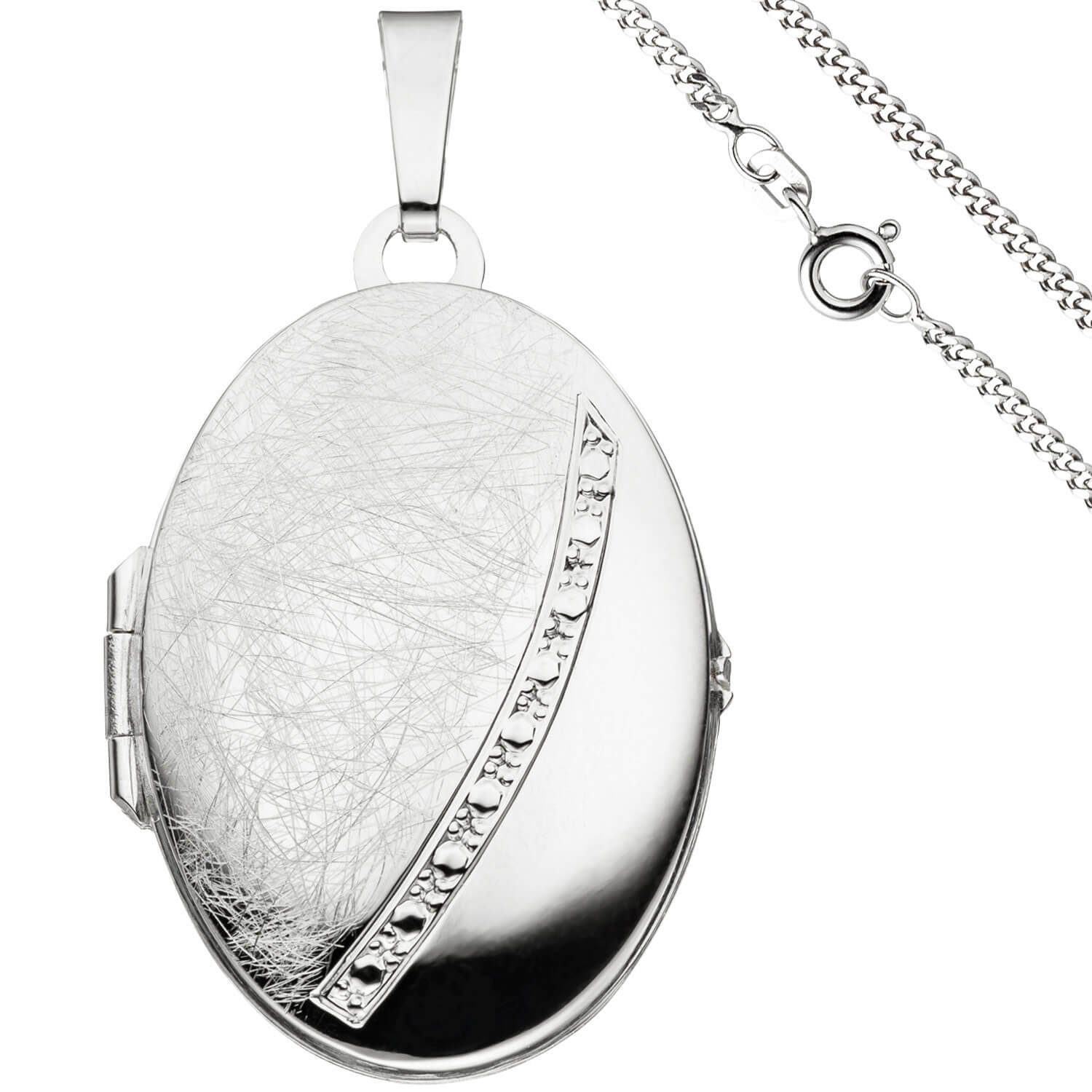 Schmuckset Schmuck-Set Panzerkette Medaillon 925 Silber 60cm