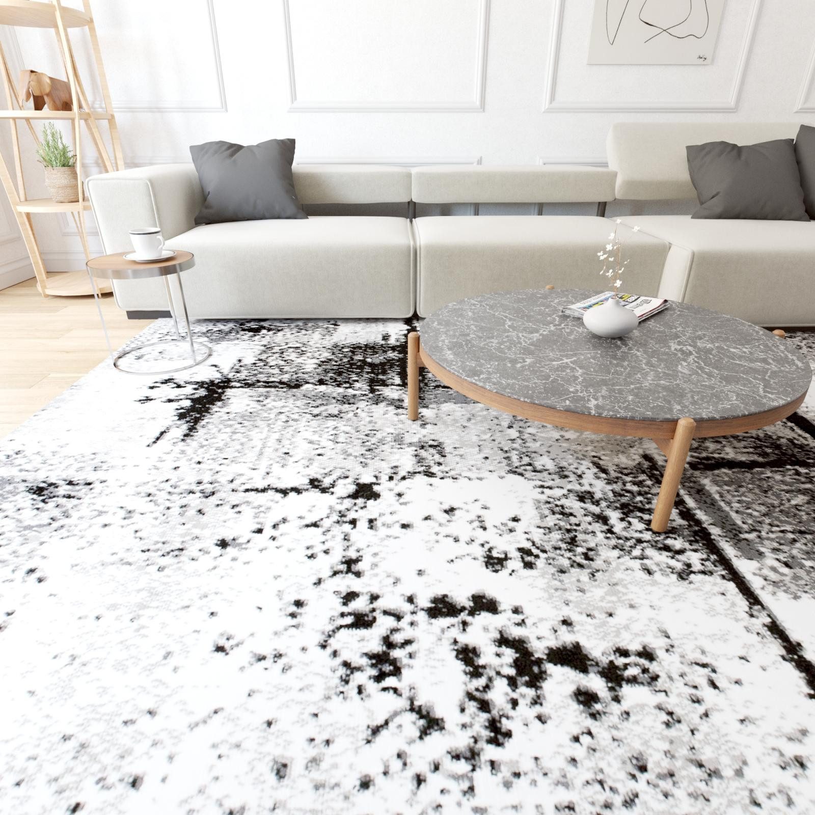 Mazovia Designteppich Modern Abstrakt Anthrazit Grau Wohnzimmer, Schlafzimmer, Esszimmer, Fußbodenheizung – Bild 3 von 5
