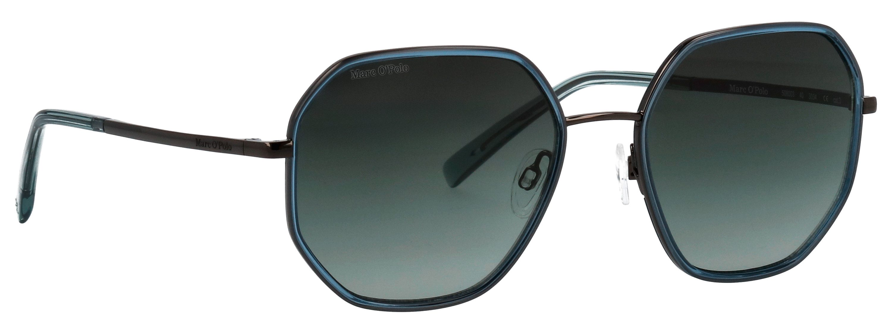 Marc O'Polo Sonnenbrille Modell 508003 Form Hexagon, Logoschriftzug auf Bügel, Kombifassung