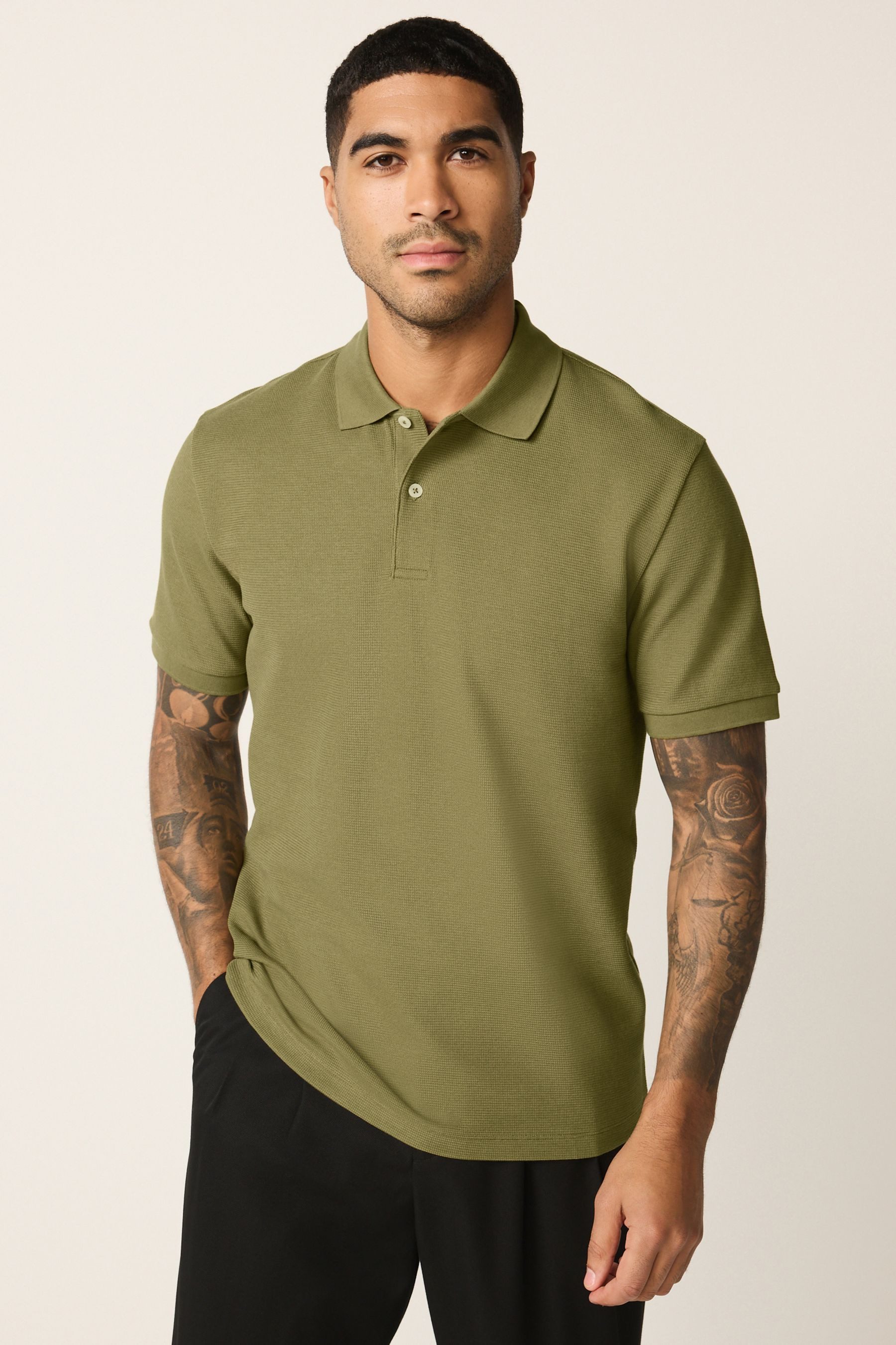 Next Poloshirt Elegantes strukturiertes Polohemd (1-tlg)