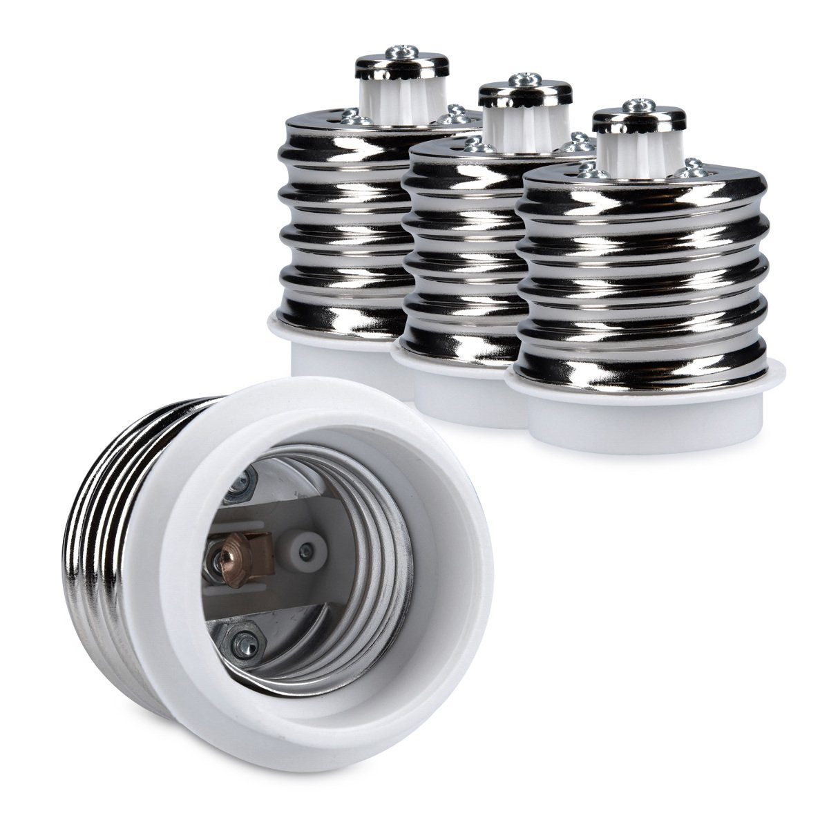 kwmobile Lampenfassung 4x Lampensockel-Adapter Konverter - E40 auf E27 Sockel, (4-St)