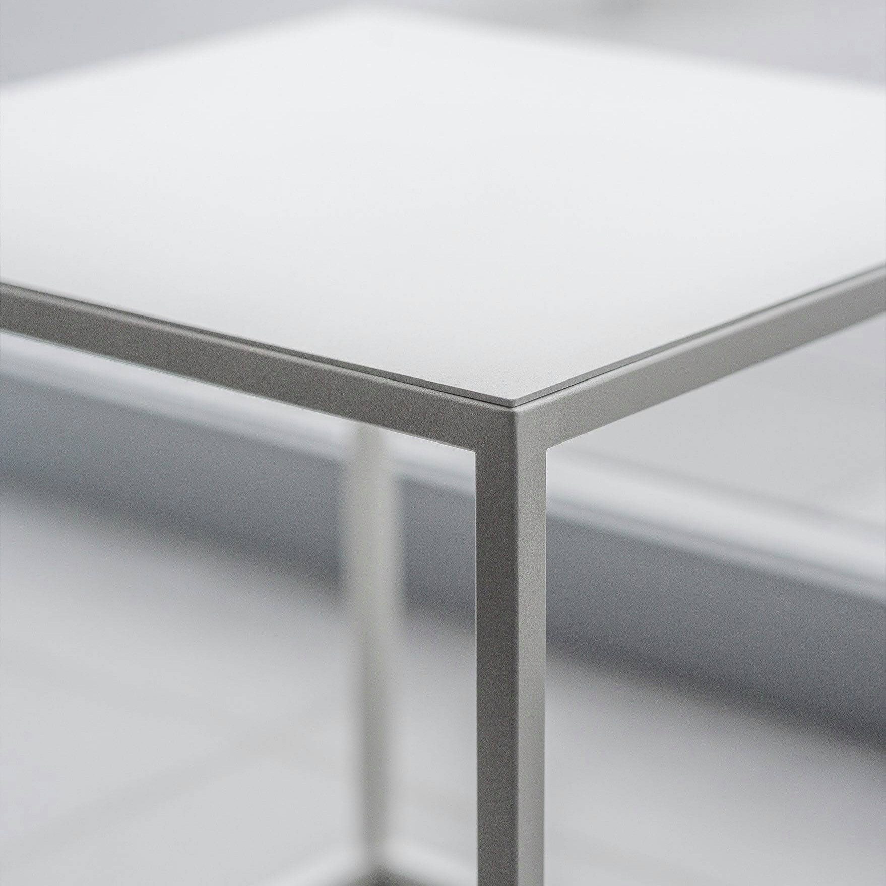 Metallbude Beistelltisch SOLI X, Maße: 40 x 40 cm, hochwertiger Couchtisch aus Metall, ohne Montage