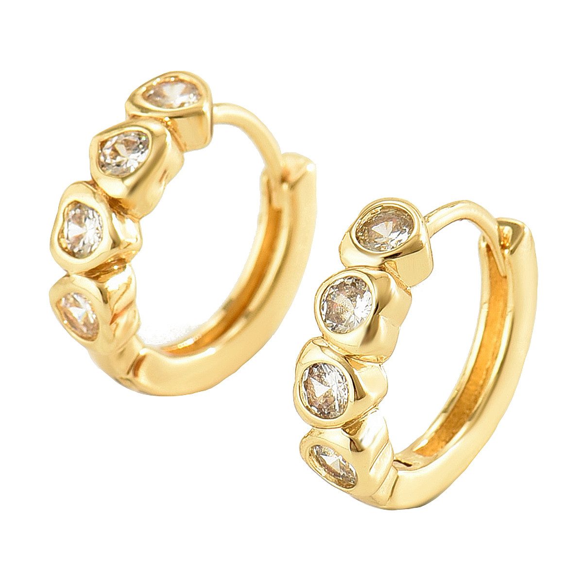 KARMA Creolen-Set Ohrringe Creole Kristalle Gold günstig online kaufen