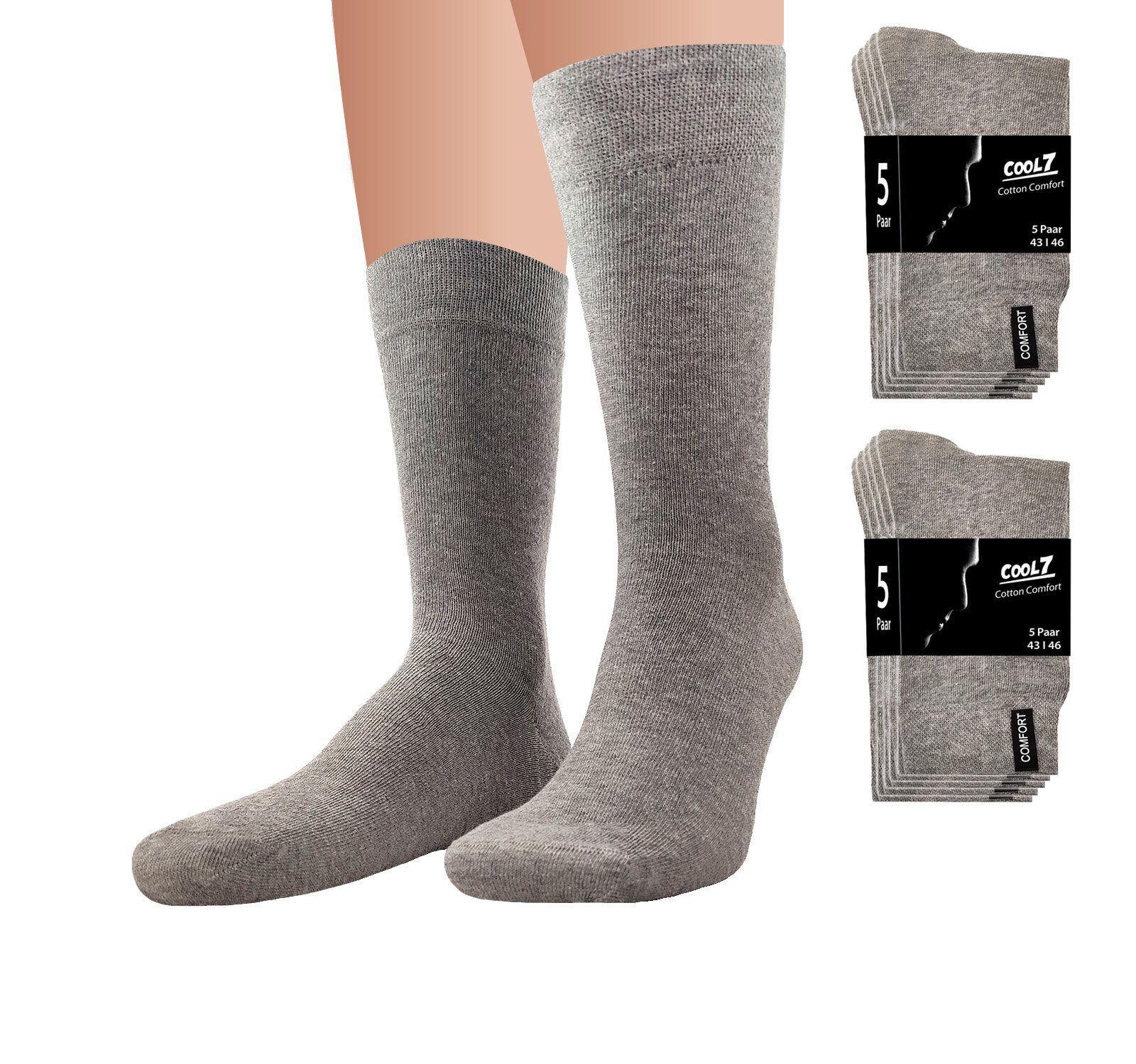 COOL7 Socken Herren Socken Cotton Comfort Socks Finest Quality 10er Pack  (10er Pack, 10er Pack) Die Socken haben einen weichen Bund und schneiden  daher nicht ein