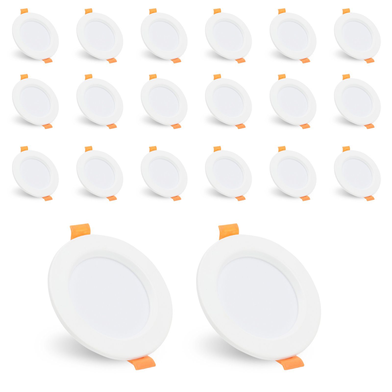 Clanmacy LED Einbaustrahler 20St. LED Einbaustrahler 5W KaltWeiß 400LM Deck günstig online kaufen