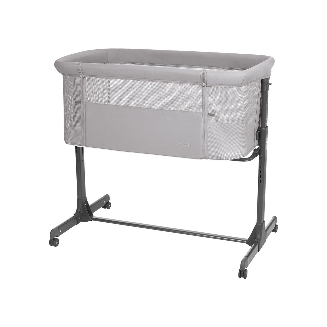 Kikkaboo Komplettbett Beistellbett Noah verstellbar, Räder Anti Reflux eine Seite zum Öffnen