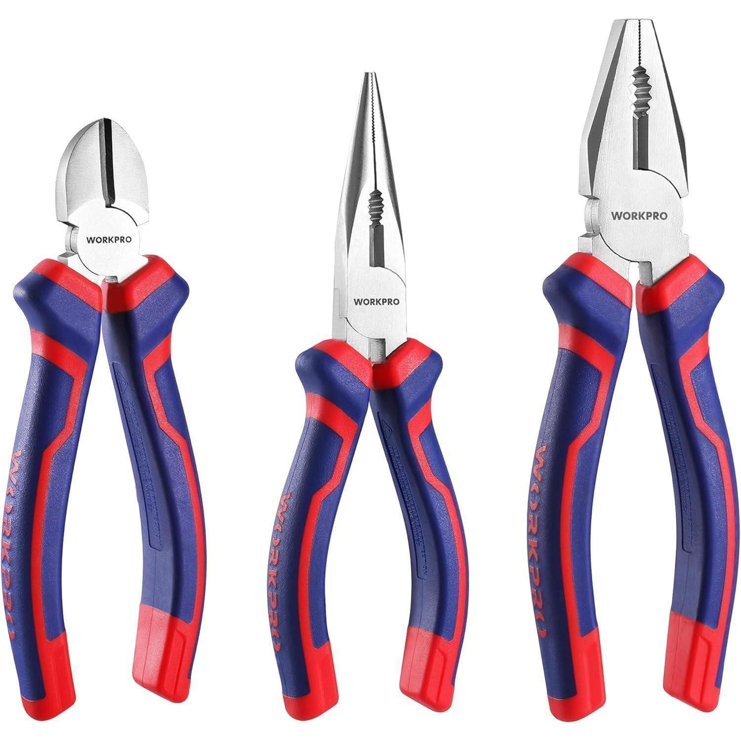 Multitool Zangen Set 3tlg. Kombizange 180mm Spitzzange 160mm Seitenschneider
