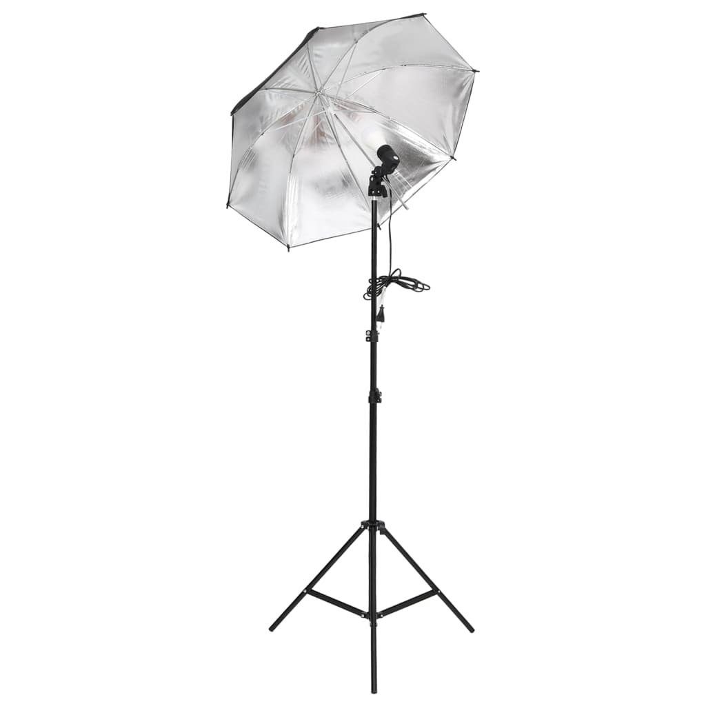 Stativen Fotostudio-Beleuchtung mit Schirmen Fotohintergrund vidaXL Set