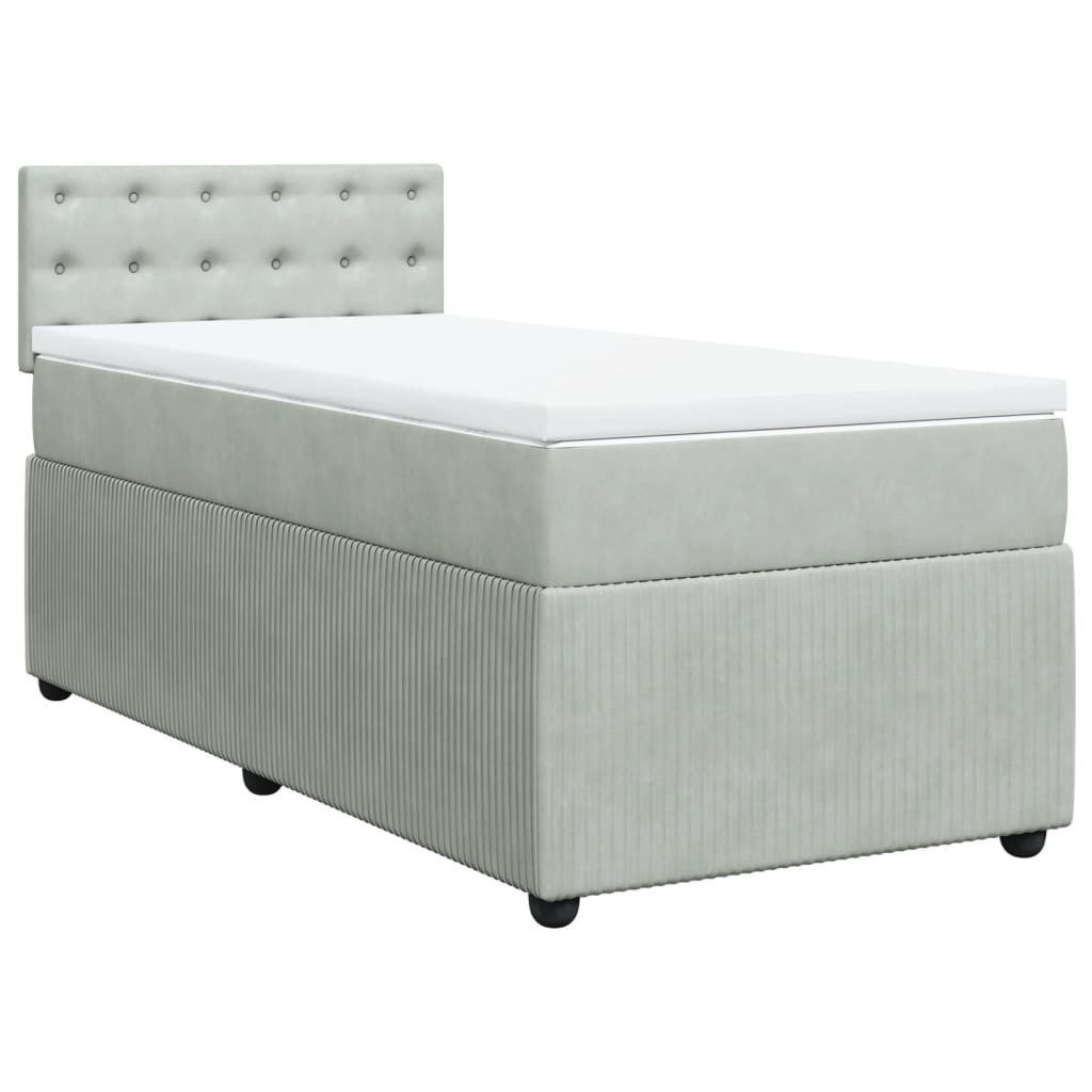 vidaXL Bett Boxspringbett mit Matratze Hellgrau günstig online kaufen