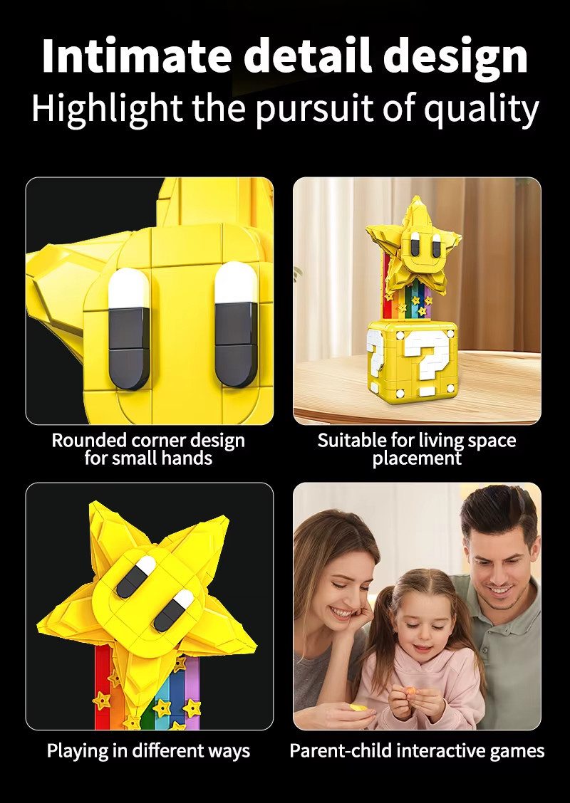 Athlix Klemmbausteine Mario Bausteine Piranha-Pflanze, Flamme, Stern Spielbausteine, 538 Teile, ikonisches Game Design, fördert Kreativität