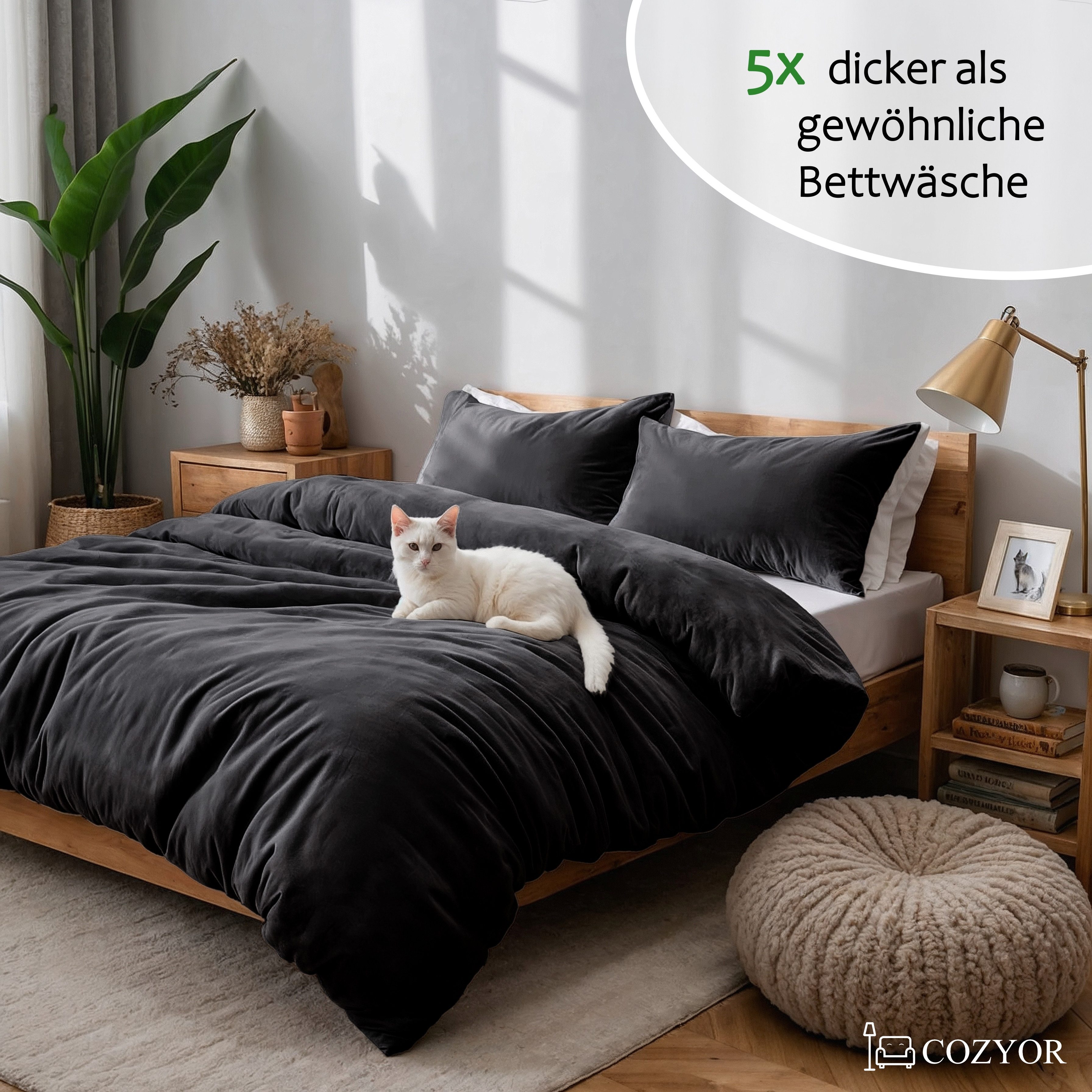 Cozyor Bettwäsche Kuschelbettwäsche flauschig warmer Teddy Plüsch, Biber, W günstig online kaufen