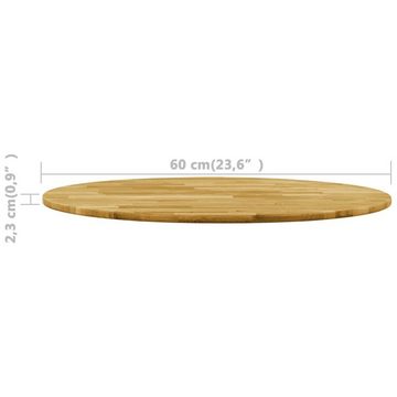 vidaXL Tischplatte Tischplatte Eichenholz Massiv Rund 23 mm 600 mm (1 St)