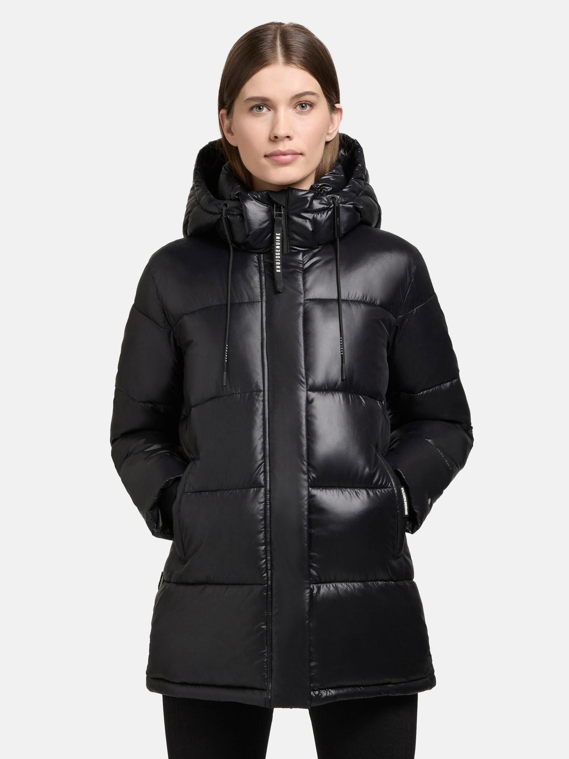 khujo Steppjacke Word3 Satin-YM Glänzender Damen Kurzmantel