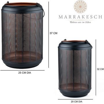 Marrakesch Orient & Mediterran Interior Windlicht 2er Set Windlicht Valkea, orientalische Laterne, Teelichthalter, Handarbeit