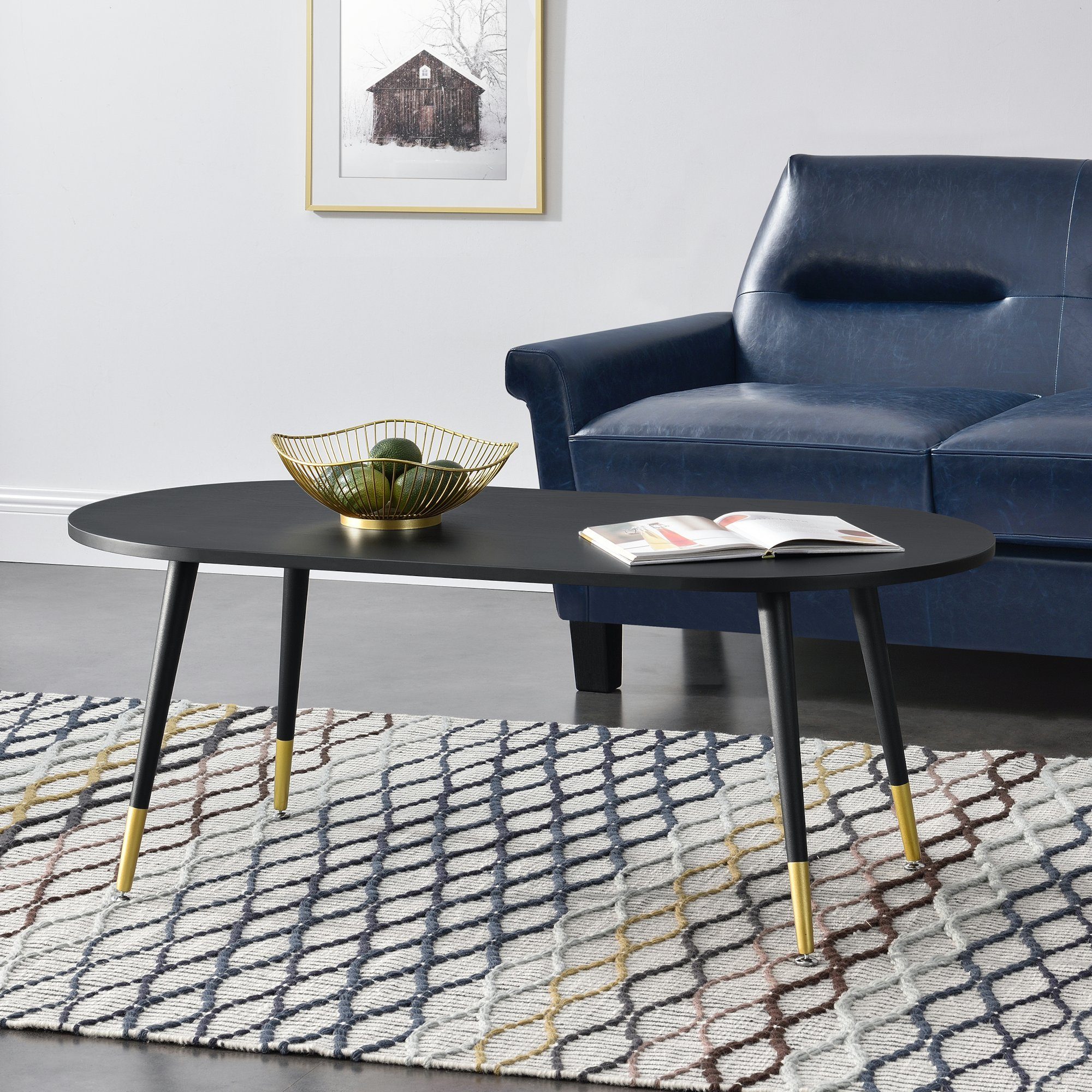en.casa Couchtisch, »Fontana« Wohnzimmertisch 47x120x60cm oval günstig online kaufen